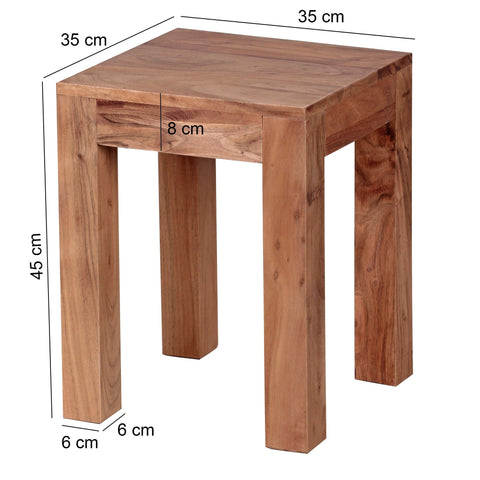 Rootz Side Table - Sheesham/Acacia Wood - Coffee Table - Side Tables - 35 x 35 x 45 cm