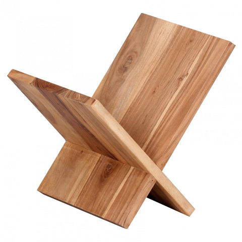Rootz Magazine Rack -  X-Shaped - Solid Wood Acacia - 31 cm - Country House Style - Design Prospectus Holder
