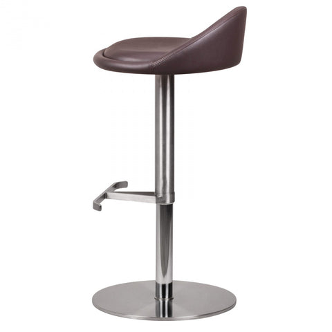 Rootz Bar Stool - Rotatable - Durable M1 Stainless Steel - Contemporary Adjustable Design - Brown Chair