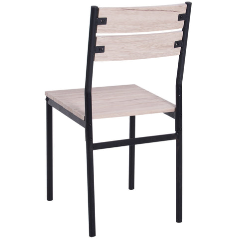 Rootz Eettafelset - 3-delig - 1 eettafel - 2 eetkamerstoelen - MDF - metaal - houtlook - zwart