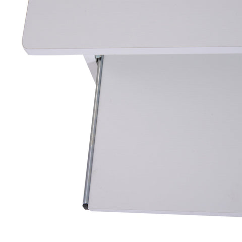 Rootz Desk - Computer Table - Extendable Tabletop - Office Table - PC Table - Black/White - Processed Wood