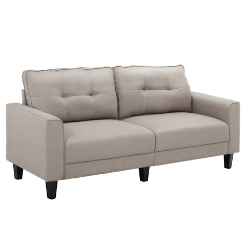 Rootz Sofa - 2 Seater Sofa - Home - Living Room - Black + Beige - 202cm x 72cm x 91cm