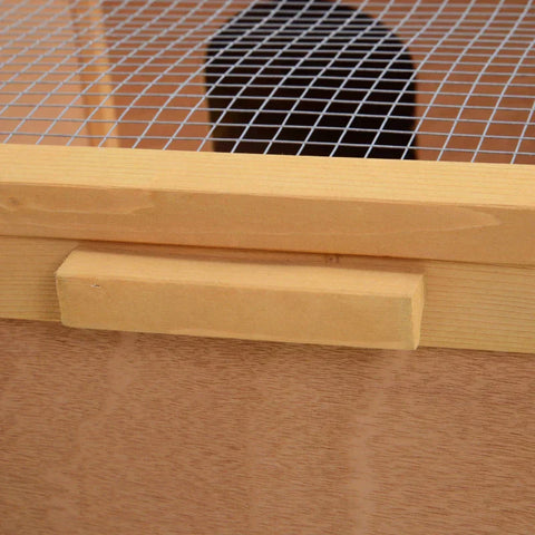 Rootz Schildpaddenhuis - Huis voor kleine dieren - Box voor kleine dieren met uitbreekslot - Ontwerp met twee kamers - Dennenhout - Natuurlijk hout - 94 x 63 x 33 cm