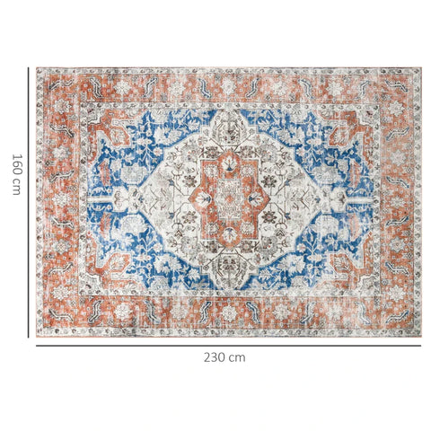 Rootz  Short Pile Carpets - Look Rug - Short Pile - Wonderful Carpet - Home Office - Soft And Non-slip - Living Room - Polyester - Red+blue - 2.3 x 1.6 m