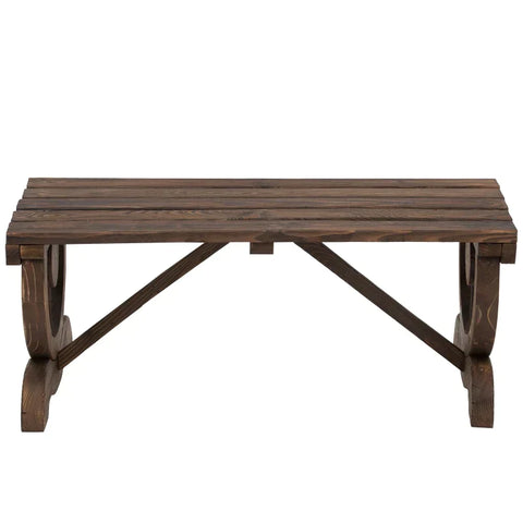Rootz Garden Bench - Wooden Bench - Rustic Bench - Outdoor - Park Seat - Natural - 98 x 50 x 39.5 cm