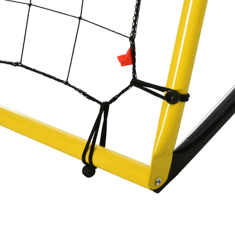 Rootz Fußballtor – Fußballnetz – Fußball-Rebounder-Tor – Rebound-Wandnetz – Fußball-Rebound-Wand – Gelb/Schwarz – 184 x 63 x 123 cm