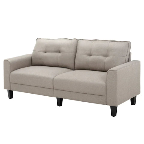 Rootz Sofa - 2 Seater Sofa - Home - Living Room - Black + Beige - 202cm x 72cm x 91cm