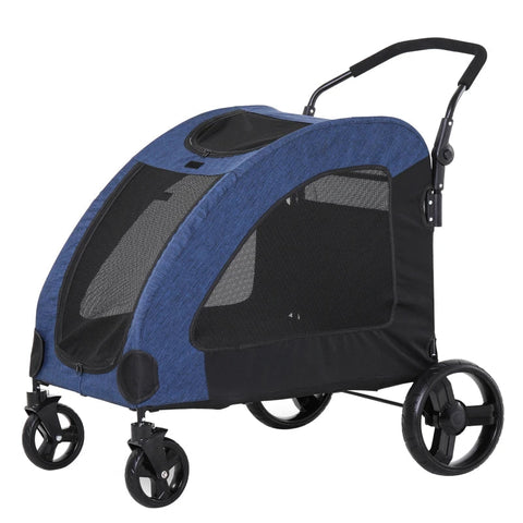 Rootz Pet Trolley - Pet Stroller - Pet Buggy - Dog Buggy - Dog Trailer - Pet Trailer - Blue\Black - 98 x 82 x 110 cm