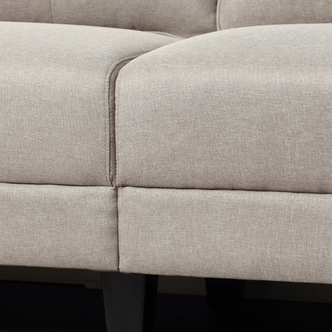 Rootz Sofa - 2 Seater Sofa - Home - Living Room - Black + Beige - 202cm x 72cm x 91cm