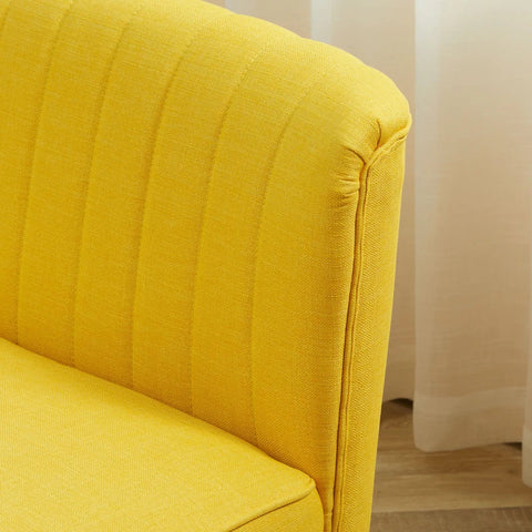 Rootz Sofa - 2 Seater Fabric Sofa - Sofa Seating - Lounge Sofa - Yellow - 117 x 56.5 x 77 cm