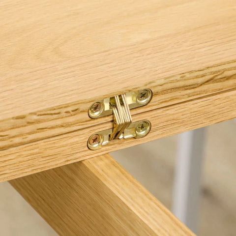 Rootz Dining Table - For 4-6 People - Folding Table - Kitchen Table - Solid Wood - Oak+natural - 130L x 80W x 76H cm