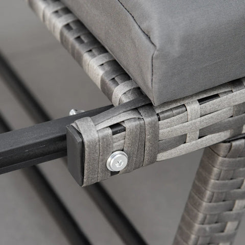 Rootz Garden Sofa - 2-seater Garden Sofa With Foldable Armrests - Grey - 129 x 63 x 67 cm