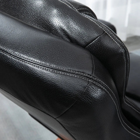 Rootz Relax Chair with Ottoman - Reclining Chair - 360° Rotating - Adjustable Backrest - Black + Brown - 94Lx98Wx104Hcm