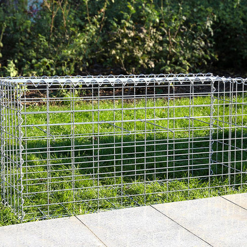 Rootz Stone Gabion - Rectangular Stone Gabion - Gabion Wall - Gabion Basket - Gabion Retaining Wall - Gabion Structure - Decorative Gabion - Silver - 100 x 50 x 30 cm (L x W x H)