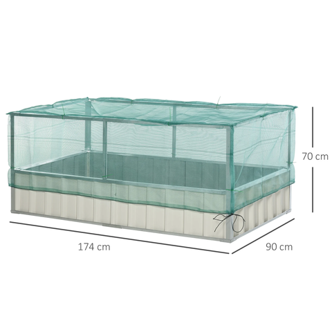 Rootz Garden Bed - Planter - Steel/Nylon - Net cloth - White/Green - 174 x 90 x 70 cm