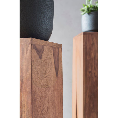 Rootz Giraffe Side Tables - Set of 3 - Solid Wood Side Tables - Oblong Side Table - Sheesham/Acacia - Brown