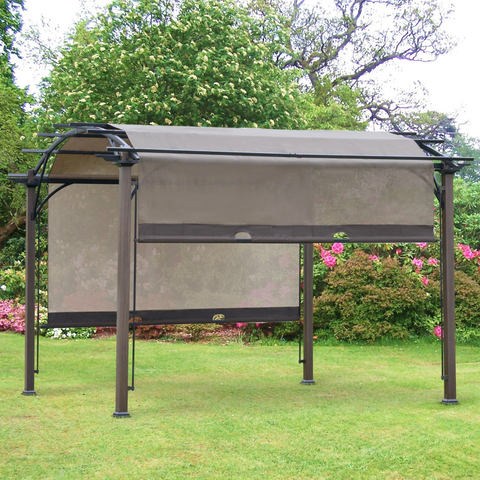Rootz Pavilion - Pergola - Steel - UV resistant - Coffee brown - 3.45 x 3.45 x 2.5 m