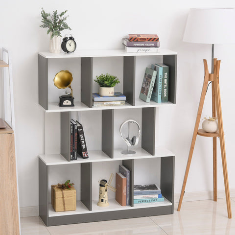 Rootz Bookcase - Book wall - MDF - Office shelf - Archive shelf - Gray / White