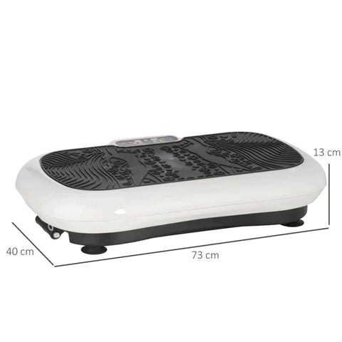 Rootz Vibrationsplatte – mit 99 Stufen – 2 Fitnessbänder – Fernbedienung – ABS/TPR/Metall – Weiß/Schwarz – 73 x 40 x 13 cm