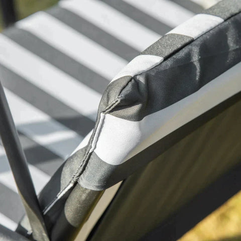 Rootz Hollywoodschaukel – Gartenschaukel – Schaukelbank – 3-Sitzer mit Dach – Stahl – Grau + Weiß – 172 x 110 x 153 cm