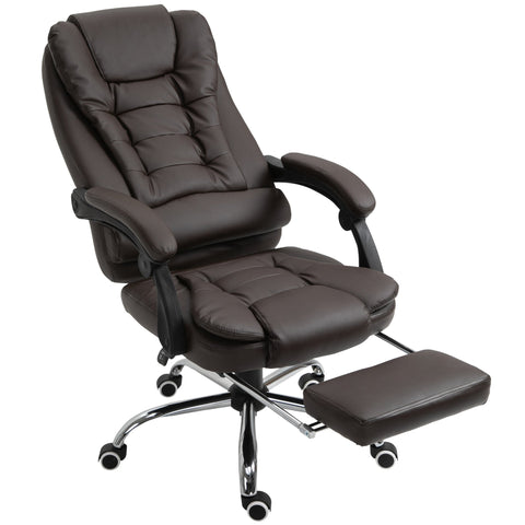 Rootz Office Chair - Gaming Chair - Gaming Chair - Swivel Chair - Ergonomic - Footrest - Adjustable - 64.5 x 69 x 117-127 cm - Brown