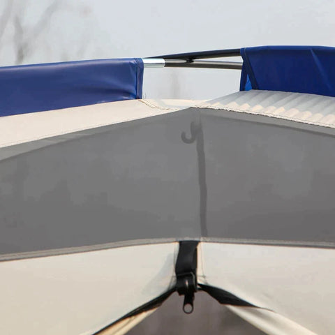 Rootz Camping Tent - 6-8 Persoons Tent - Familietent - Koepeltent - Met Voorkamer - 2 Ramen - Polyester/Glasvezel/Staal - Blauw/Groen/Grijs - 518 x 487 x 237 cm