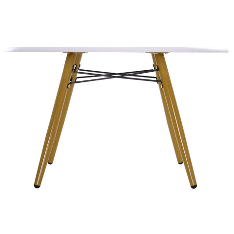 Rootz Couchtisch - Beistelltisch - Couchtisch - Runder Tisch - Holz - Ø80 x 45 cm - Metall - Weiß - Braun