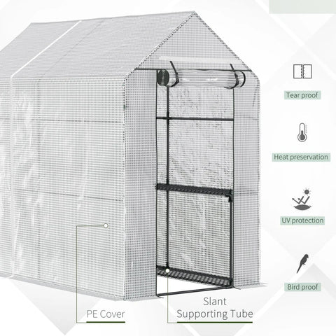 Rootz Greenhouse - Foil Greenhouse - Tunnel Greenhouse - Walk-in Greenhouse - 120 x 186 x 190 cm