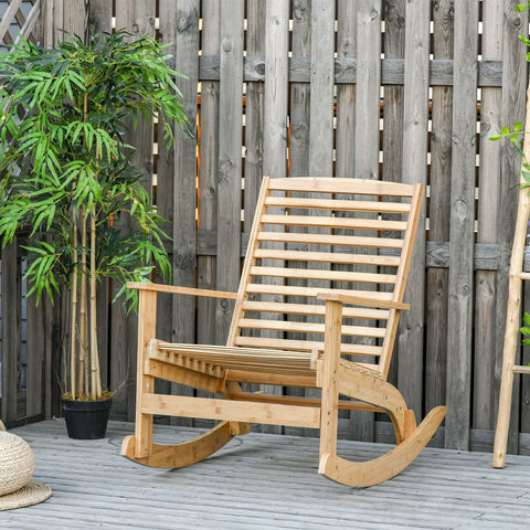 Rootz Garden rocking chair - Armchair - Garden chair - Bamboo - Natural - 70 x 100 x 95.5 cm
