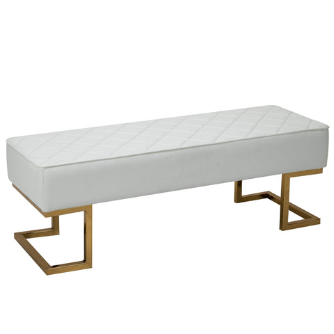 Rootz Bedroom Sofa - Sofa Bed - Metal - White/Gold - 120 x 43 x 42 cm