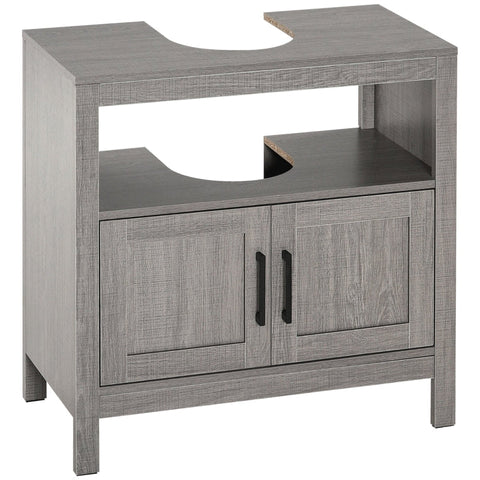 Rootz Bathroom Cabinet - Storage Cabinet - Bathroom Storage Cabinet - 2 Shelves 1 Cabinet - Chipboard - Grey - 60cm x 30cm x 60cm