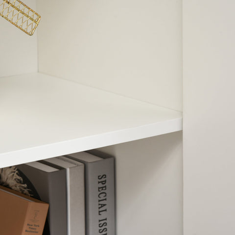 Rootz Sideboard - Kitchen Cabinet - Storage Cabinet - 2 Drawers - French Doors - Push to Open - White - Anti-tilt Protection - Processed Wood