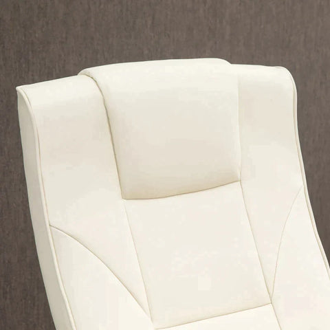 Rootz Massage Chair - Relaxation Chair - With Footstool - 10 Massage Points - Reclining Function - Rotating Seat - Cream White - 73 x 83 x 106cm