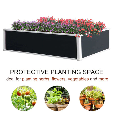 Rootz Raised Bed - Planter With Drainage Function - Protection Against Pests - Plastic - Grey - 120 x 90 x 30 cm