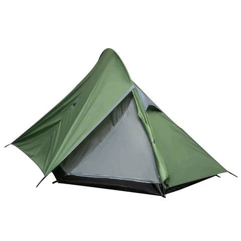 Rootz Campingzelt – Zelt für 2 Personen – Zelt mit Heringen – wetterfestes Zelt – Fiberglas – Polyester – Dunkelgrün – 345 x 150 x 112 cm