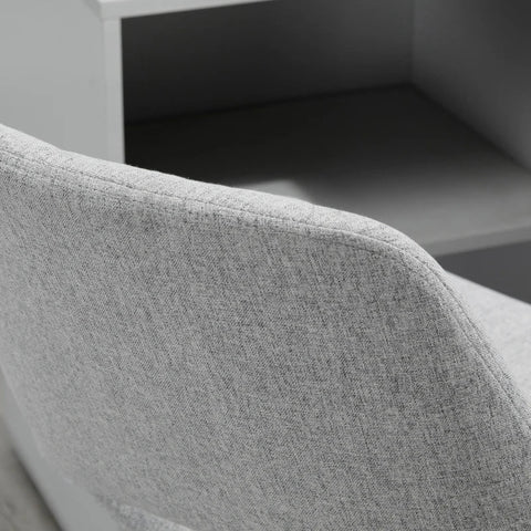 Rootz Office Chair - Height Adjustable - 360° Rotatable - Up To 110 Kg - Metal Frame - Light Gray - 49 x 56.5 x 73-82.5 cm