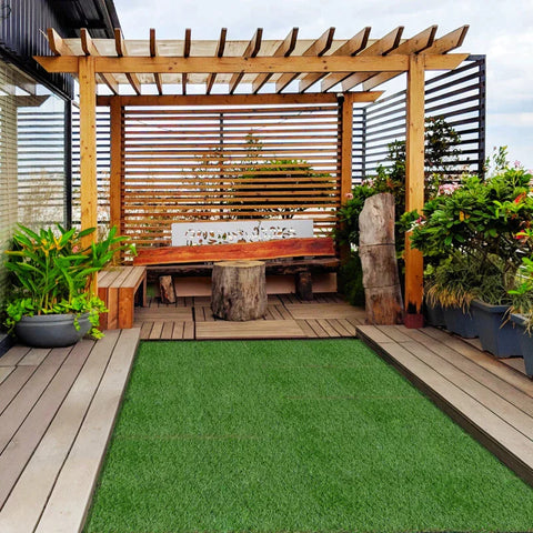 Rootz Artificial Grass Tiles - Grass Carpet - Grass Mat - Garden - Balcony - Outdoor - Indoor - Green - 30x30cm