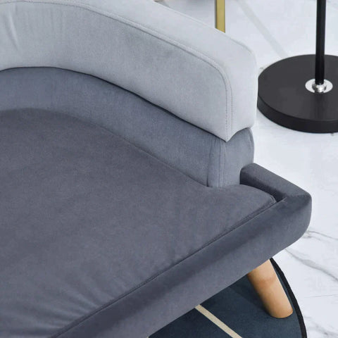 Rootz Pet Sofa - Dog Sofa - Cover Pet - Wooden Legs - Dog Bed - Cat Sofa - Gray - 86.5x 61x36 cm