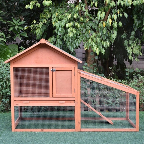 Rootz Small Animal Hutch - Rabbit Hutch - Wood Hutch - Animal Hutch - Animal Cage - 144 x 64.5 x 100 cm