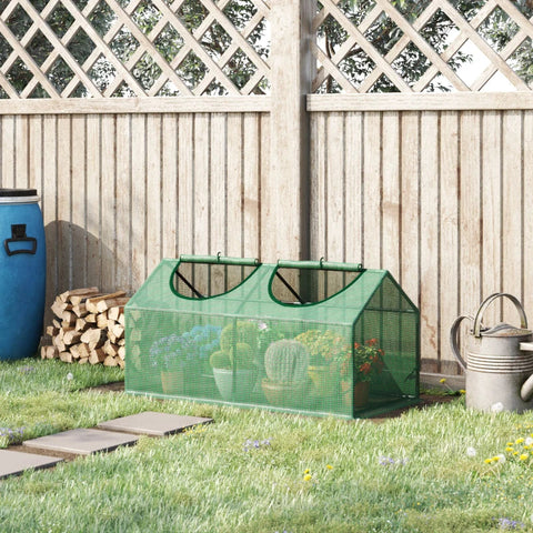 Rootz Mini Greenhouse - Kleine Plantenkweek voor Buiten met Duurzame PE Afdekking - Observatievensters - Groen - 119 x 60 x 60 cm