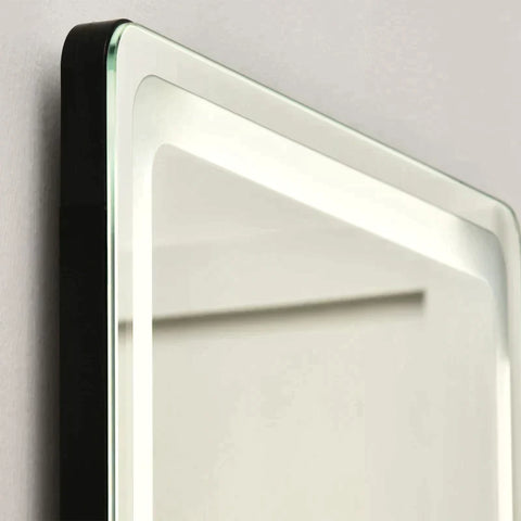 Rootz Schminkspiegel – Ganzkörperspiegel – freistehender 2-in-1-Spiegel mit LED-Licht – verstellbar – Aluminium/Glas – Silber/Schwarz – 40 cm x 51 cm x 156,5 cm