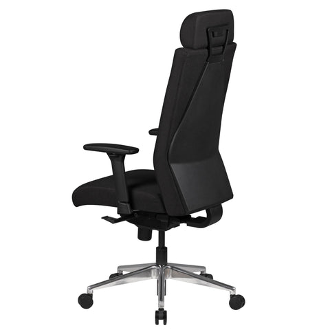 Rootz Office Chair - Black Fabric - Desk Chair - Boss Chair - Swivel Chair with Synchronous Mechanism - Headrest (120kg)