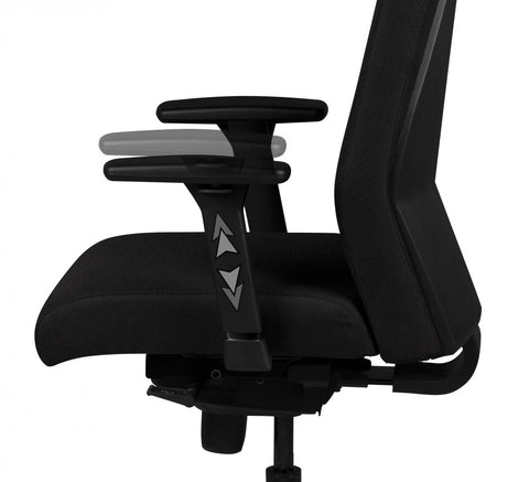 Rootz Office Chair - Black Fabric - Desk Chair - Boss Chair - Swivel Chair with Synchronous Mechanism - Headrest (120kg)