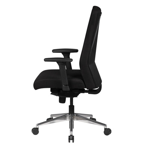 Rootz Office Chair Cover - Black Fabric - Executive Chair - Swivel Chair with Synchronous Mechanism - Armrest - XXL (120kg)