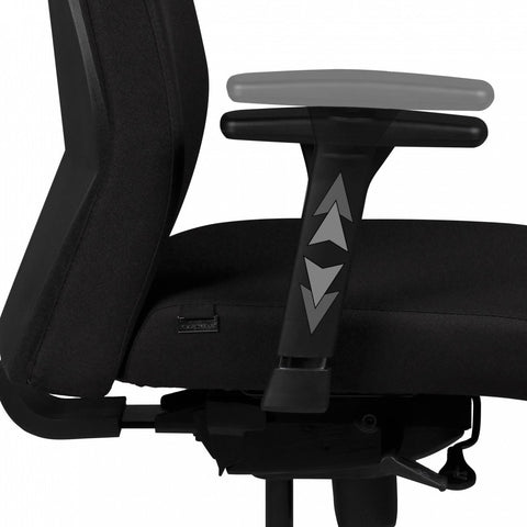 Rootz Office Chair Cover - Black Fabric - Executive Chair - Swivel Chair with Synchronous Mechanism - Armrest - XXL (120kg)
