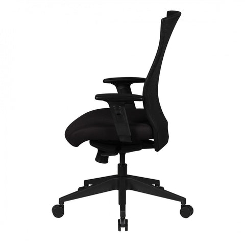 Rootz Office Chair Cover - Black Fabric - Design Executive Chair - Armrest - Swivel Chair - Upholstery (120kg)