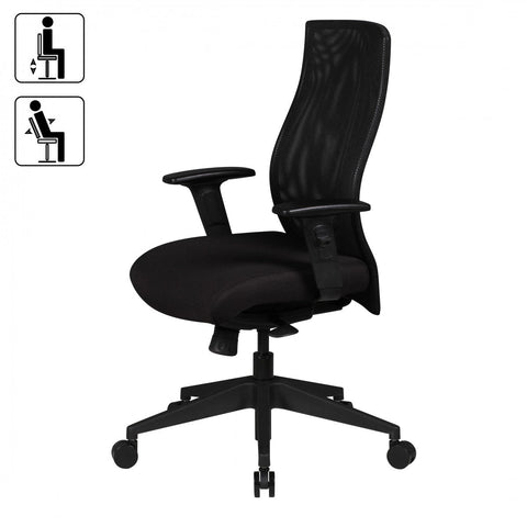 Rootz Office Chair Cover - Black Fabric - Design Executive Chair - Armrest - Swivel Chair - Upholstery (120kg)