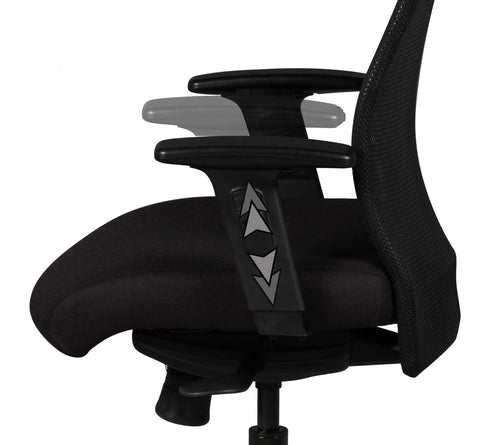 Rootz Office Chair Cover - Black Fabric - Design Executive Chair - Armrest - Swivel Chair - Upholstery (120kg)