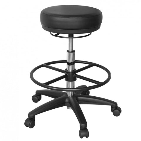 Rootz Adjustable Stool - Work Stool - Swivel Stool - Height Adjustable - Synthetic Leather - Black