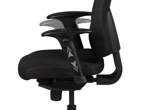 Rootz Desk Chair - Black Fabric - Modern Executive Chair - Swivel Chair with Synchronous Mechanism - Work Chair with Headrest (120kg) - Height-Adjustable Office Armchair with Rocker Function